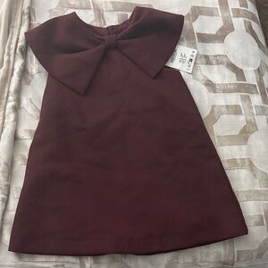 Girls Bow-Accent Dress in Burgundy - Kids Dress zara